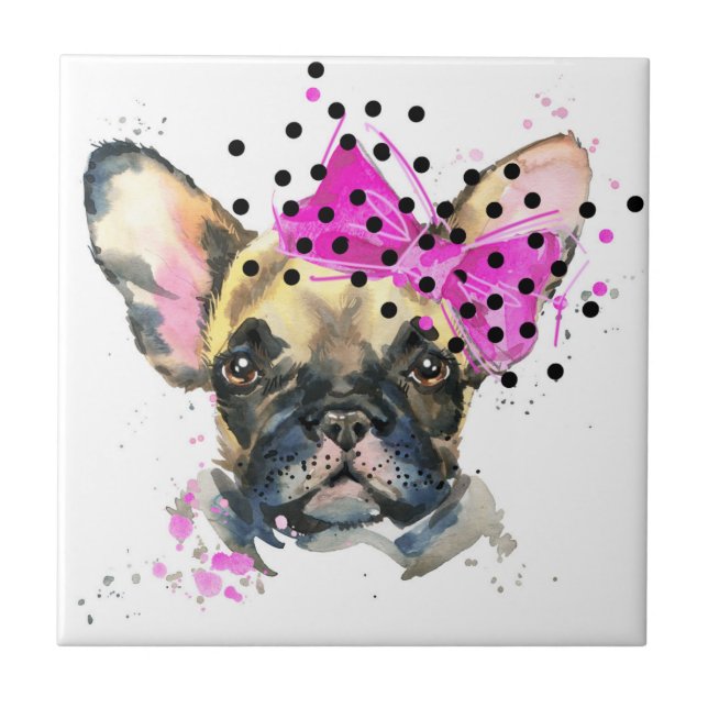 Cutie French Bull Dog Ceramic Tile (Front)