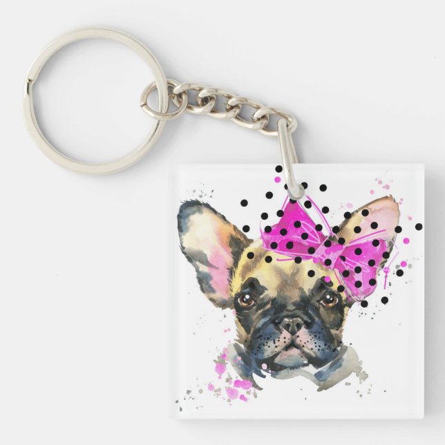 Cutie French Bull Dog Key Ring (Front)