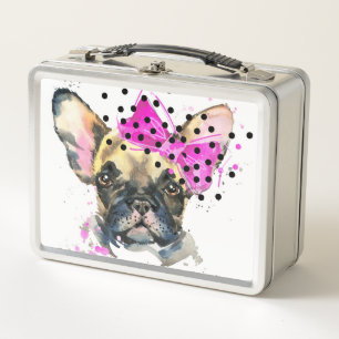 Cutie French Bull Dog Metal Lunch Box