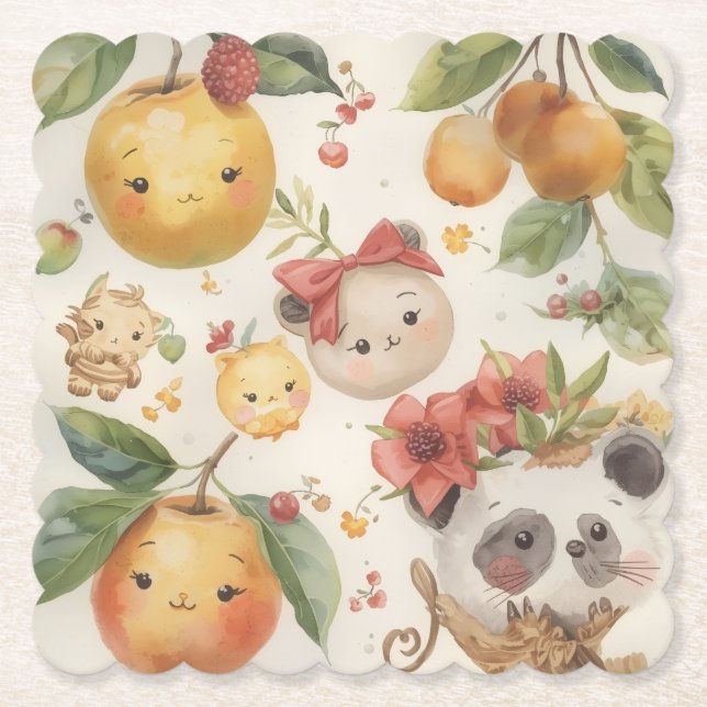 Cutie Fruitie Paper Coaster (Front)
