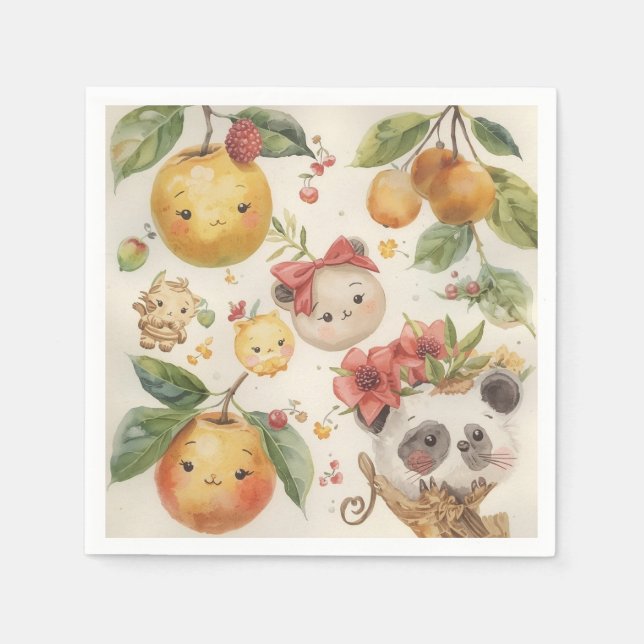 Cutie Fruitie Paper Napkin (Front)