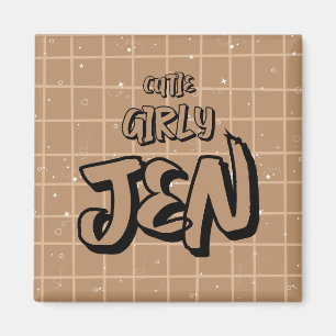 Cutie Girly Brown Gingham Magnet