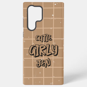 Cutie Girly Brown Gingham Samsung Galaxy Case
