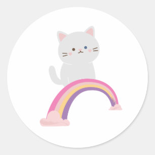 Cutie Kitten Cat  Classic Round Sticker
