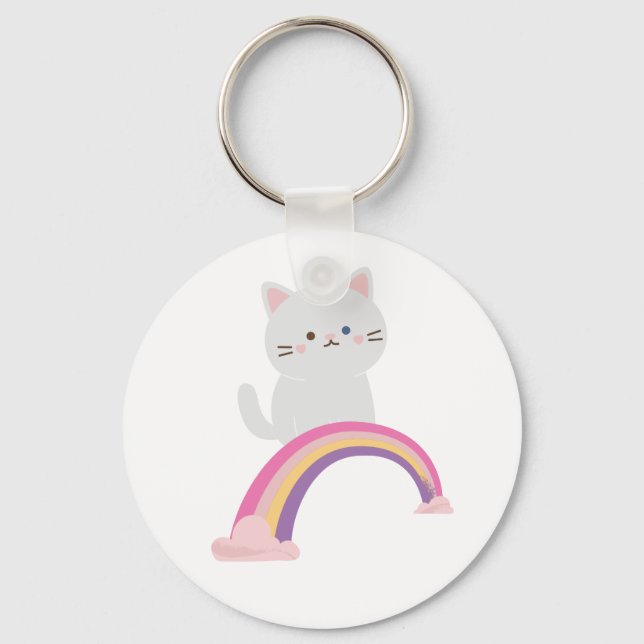 Cutie Kitten Cat    Key Ring (Front)