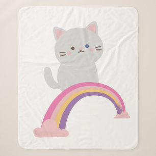Cutie Kitten Cat    Sherpa Blanket