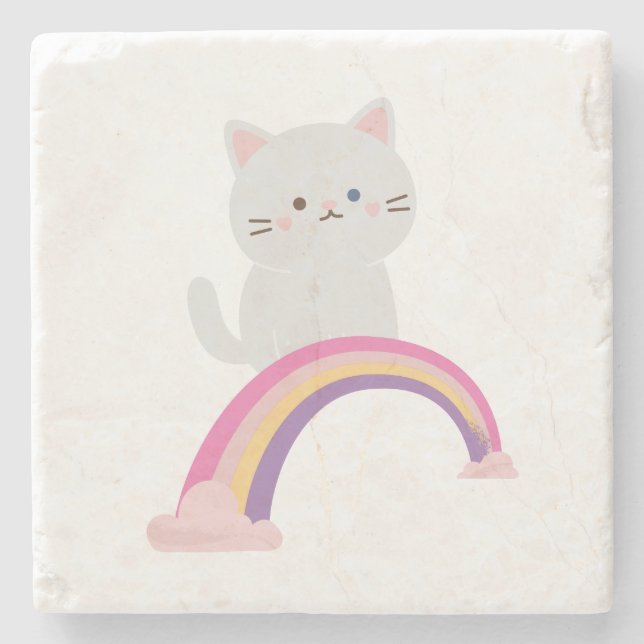 Cutie Kitten Cat            Stone Coaster (Front)
