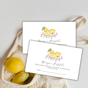 Cutie Lemon Citrus Diaper Raffle Baby Shower  Enclosure Card