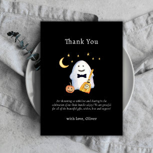 Cutie Little Boo Ghost Hollaween Baby Shower  Thank You Card