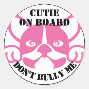 Cutie on Board Don't Bully Me 2 Classic Round Sticker