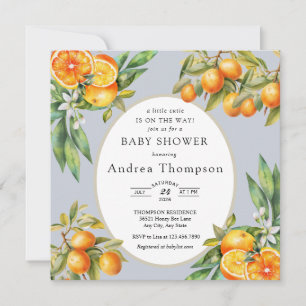  Cutie    Orange Baby Shower Invitation