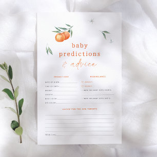 Cutie Orange Baby Shower Prediction & Advice Game