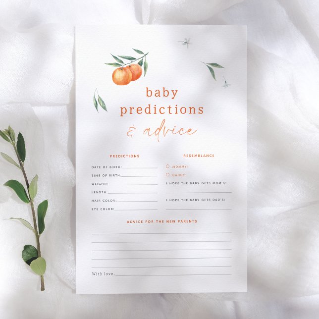 Cutie Orange Baby Shower Prediction & Advice Game (Creator Uploaded)