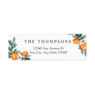 Cutie    Orange Baby Shower   Return Address Label