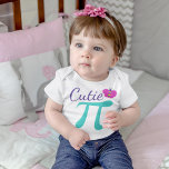 Cutie Pi Baby Bodysuit<br><div class="desc">Adorable pun kids t-shirt with "Cutie Pie" replaced with the symbol for pi.</div>