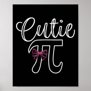 Cutie Pi Coquette Bow Women Kids Toddler Math Teac Poster