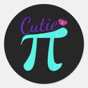 Cutie Pi - Cute Math Pun Tee For Pi Day Premium Classic Round Sticker