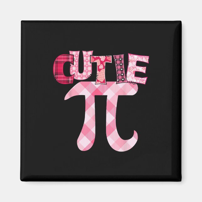 Cutie Pi Day 3.14 Math Teacher Geek Funny Valentin Magnet (Front)
