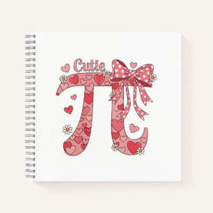 Cutie Pi Day Coquette Women Kids Girls Math Notebook