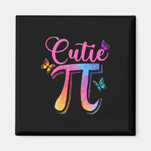 Cutie Pi Day Symbol Retro Colour Butterfly Pi 3.14 Magnet