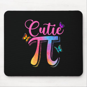 Cutie Pi Day Symbol Retro Colour Butterfly Pi 3.14 Mouse Pad