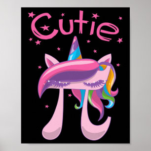Cutie Pi Day Unicorn Girls Poster