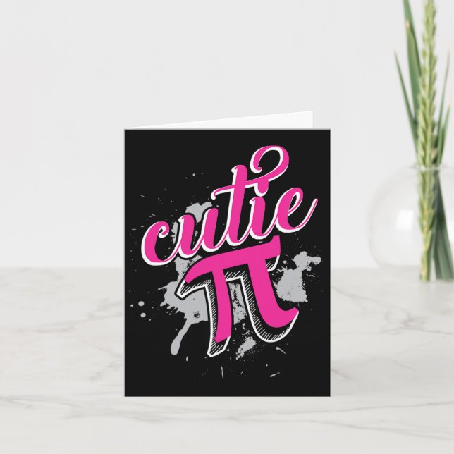 Cutie Pi Funny Math 3.14 Happy Pi Day  Card (Front)