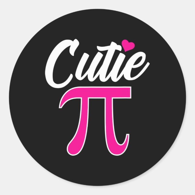 Cutie Pi Funny Pi Day Co.  Classic Round Sticker (Front)