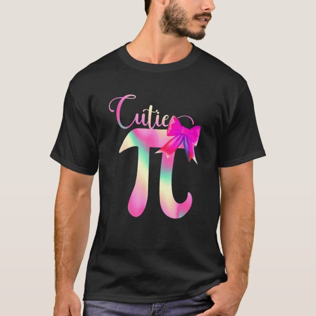 Cutie Pi Happy Pi Day Bow Tie Number Math   Studen T-Shirt (Front)