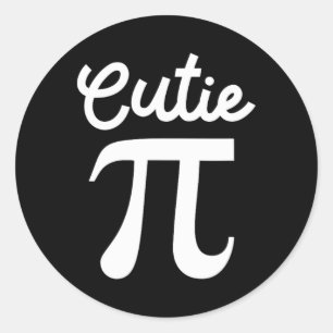 Cutie Pi Symbol Clever Math Geek Enthusiasts Novel Classic Round Sticker