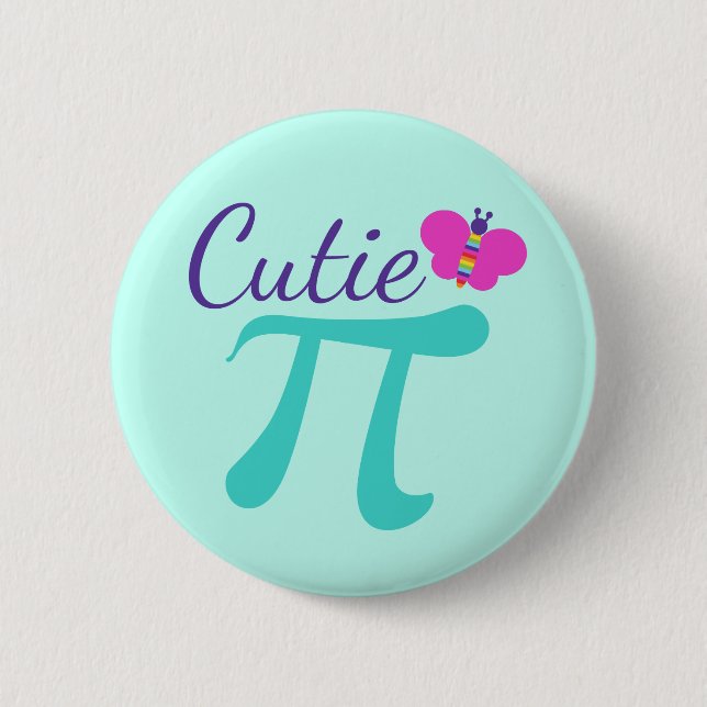 Cutie Pi Symbol Math Pun 6 Cm Round Badge (Front)