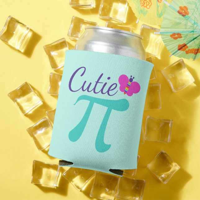 Cutie Pi Symbol Math Pun Can Cooler (In Situ Summer)