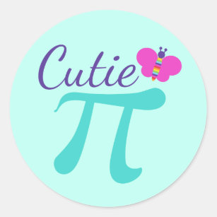 Cutie Pi Symbol Math Pun Classic Round Sticker