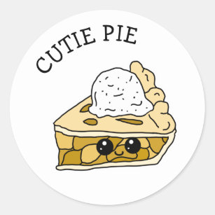 Cutie Pie Apple Pie Art Classic Round Sticker
