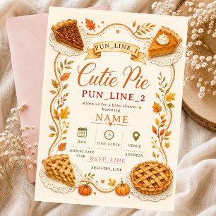 Cutie Pie Baby Pecan Pumpkin Autumn Invitation
