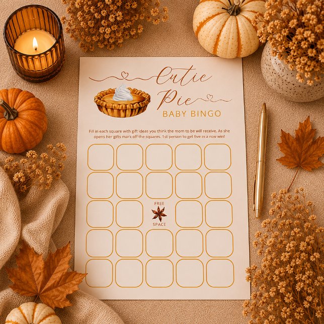 Cutie Pie Baby Shower – Bingo Game (Cutie Pie Bingo Game)