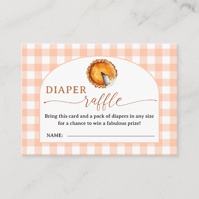 Cutie Pie Baby Shower Diaper Raffle Enclosure Card (Front)