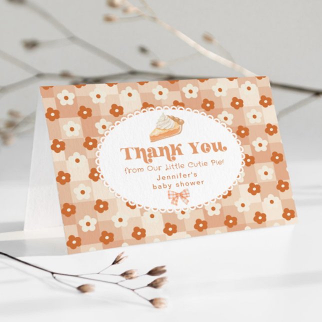 Cutie pie baby shower Folded Thank You Card (Creator Uploaded)