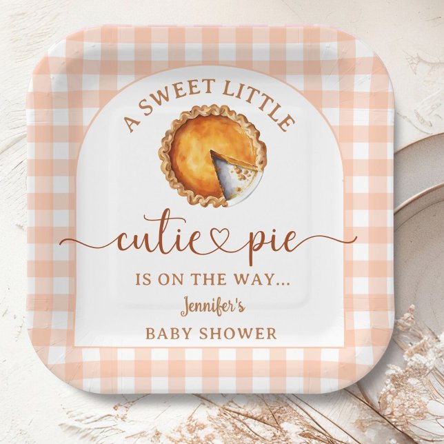 Cutie Pie Baby Shower gender Neutral Paper Plate (Creator Uploaded)