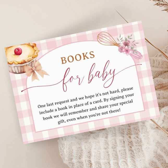 Cutie Pie Baby Shower Girl Pink Books For Baby Enclosure Card (Creator Uploaded)