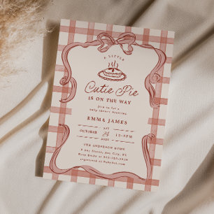 Cutie Pie Baby Shower Invitation Fall Gingham