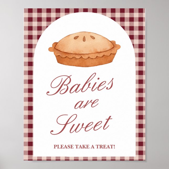 Cutie Pie Baby Shower Sweet Treat Favour Sign (Front)