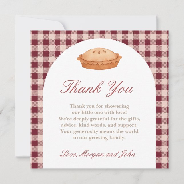 Cutie Pie Baby Shower Thank You Card (Front)