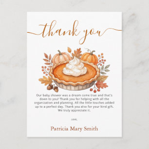 Cutie Pie Baby Shower Thank You Postcard