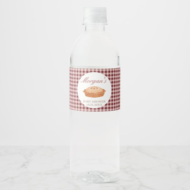 Cutie Pie Baby Shower Water Bottle Label (Front)