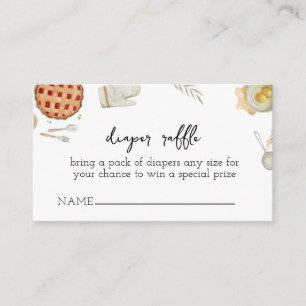 Cutie Pie Baking Diaper Raffle Baby Shower Enclosure Card