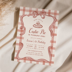 Cutie Pie Birthday Invitation Fall First Birthday