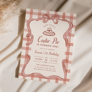 Cutie Pie Birthday Invitation Fall First Birthday