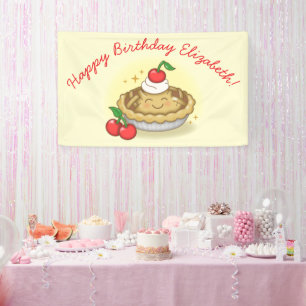 Cutie Pie Birthday Party Kids Cherry Banner