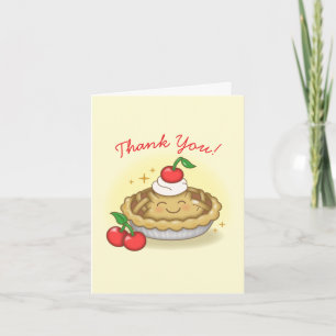 Cutie Pie Birthday Party Kids Cherry Thank You Card